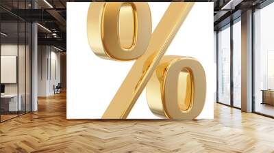 Percent Gold 3d Render Wall mural