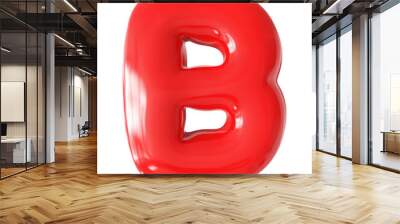 Red Letter B Font Bubble Wall mural