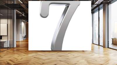 Silver 3D Number 7 Wall mural