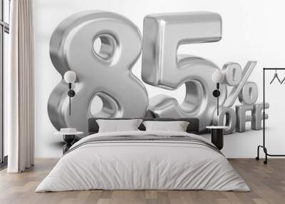 Special 85 Percent Off Sale - Silver 3d Number Percent Off Wall mural