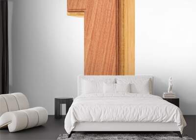 Wooden 3D Number 1 Wall mural