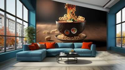 Ramen, hot Ramen, food photography, Generative AI Wall mural