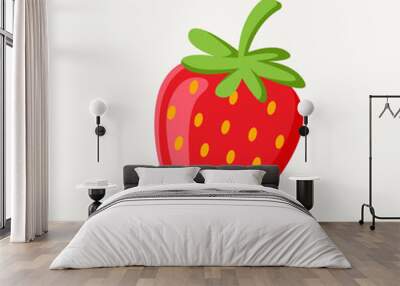 strawberry isolated on white background Wall mural