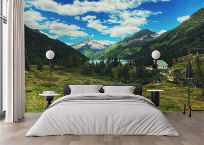 swiss mountain landscape Wall mural