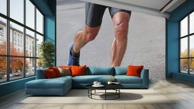 muscular runner during a race Wall mural