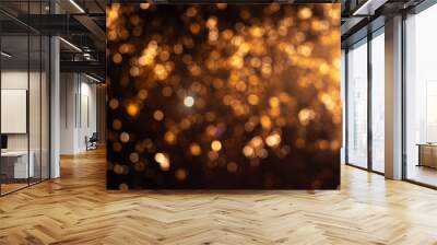 Glittery Golden Blurred Fireworks Background Wall mural