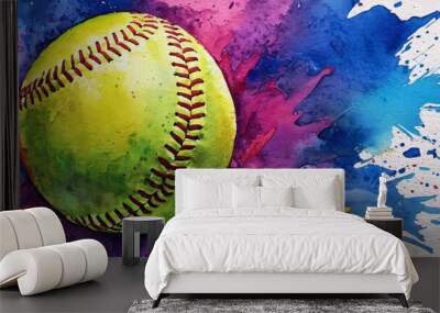 baseball on abstract background Wall mural