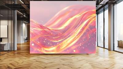 Cosmetic Rush: Vertical Pink & Gold Glowing Abstract abstract background with gold pink color glowing moving high speed line and wave and bokeh lights vertical to vertical Wall mural