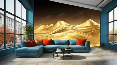 Mountain range illustration in gold colors, abstract art landscape mountain, luxury style for wallpaper, wall art decoration, advertisement premium hi-end Wall mural