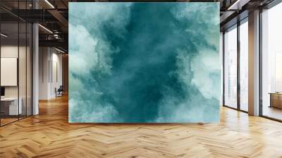 The abstract fog or smoke moves on black background, with White cloudiness, mist, or smog background for your logo wallpaper or web banner. Wall mural