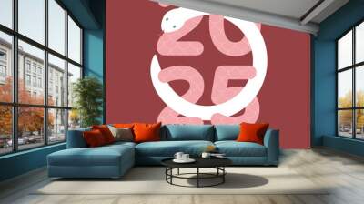 2025 Chinese new year illustration template with snake. Wall mural