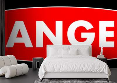 Danger banner, warning road sign traffic symbol vector on black background Wall mural