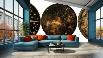 image of space and cosmic bodies. isolated. AI generated Wall mural