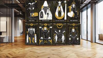 vintage vintage style deck of tarot cards. magical predictions of the future, mysterious characters. Wall mural