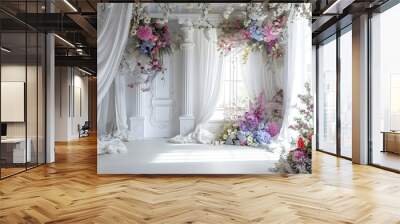 A luxury wedding background generative AI Wall mural