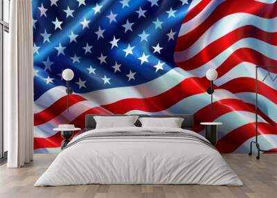 Illustration of the USA national flag Wall mural