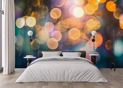 A softly blurred background featuring gentle bokeh lights, perfect for creating a dreamy and abstract aesthetic Wall mural