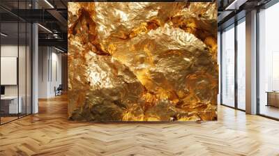 Close-up of rough gold foil and mineral texture.

 Wall mural