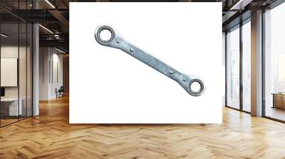 Two head Ratcheting ring wrench size 17 19 on white background Wall mural