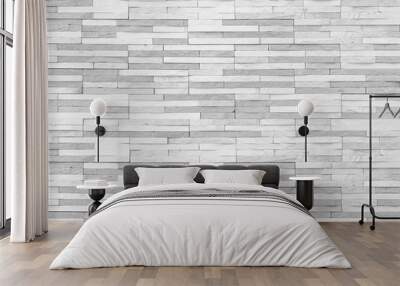 Brick tile wall texture pattern background in white grey color Wall mural