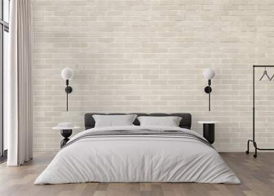 Brick wall texture pattern background in natural light cream beige brown color Wall mural