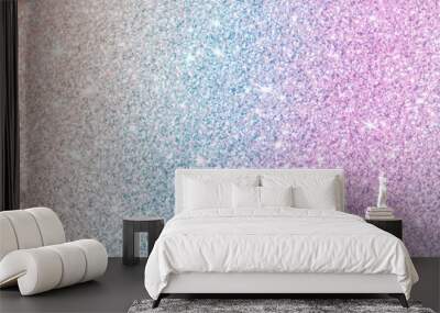 Rainbow multicolor glitter background colorful silver rose gold sparkling shiny wrapping paper  texture for Christmas holiday seasonal wallpaper decoration, greeting and wedding invitation card design Wall mural