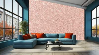 Rose gold glitter background pink red sparkling shiny wrapping paper  texture for Christmas holiday seasonal wallpaper decoration, greeting and wedding invitation card design element Wall mural