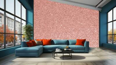 Rose gold glitter texture pink red sparkling shiny wrapping paper background for Christmas holiday seasonal wallpaper decoration, greeting and wedding invitation card design element Wall mural