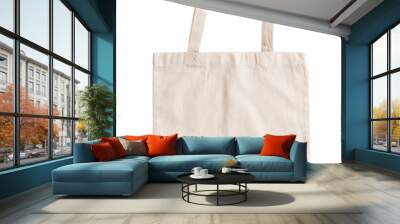 tote bag fabric cloth shopping sack mockup isolated on white background (clipping path) Wall mural