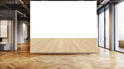 Wood floor texture in light cream beige brown color tone  isolated on white wall background Wall mural