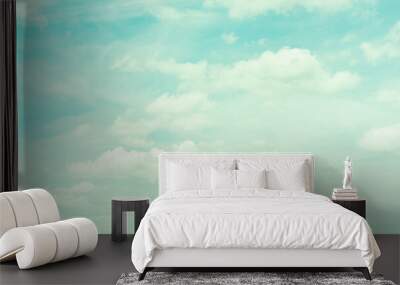 abstract blue and teal color tone of sky background with shining light for design concept	 Wall mural