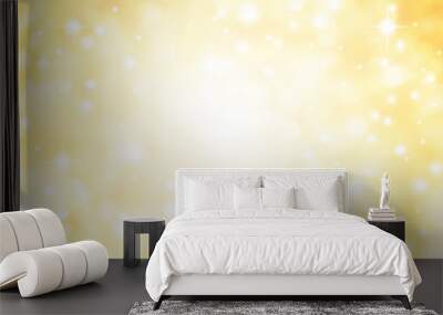 abstract blur glowing gold yellow color background with bokeh ,snow and shine star for merry christmas and happy new year	
 Wall mural