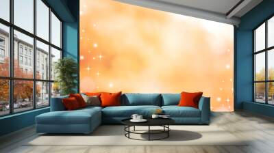 abstract blur orange and yellow color background with star glittering light for show,promote and advertisee product and content in thanksgiving and fall season collection concept	 Wall mural