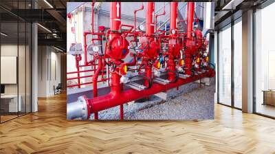 Firefighting systems in industrial zone which picture was taken in power plant. Wall mural