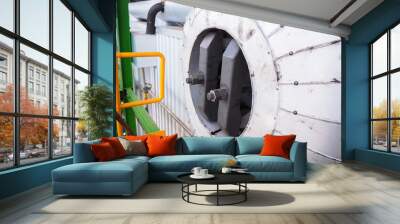 Manhole of Heat recovery steam generator in power plant. Wall mural