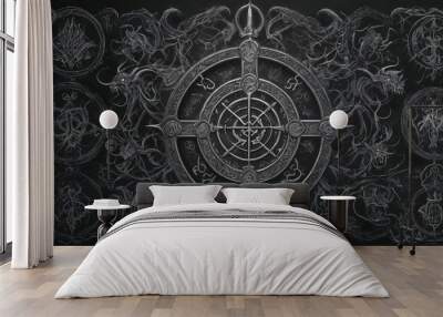 black and white background Wall mural