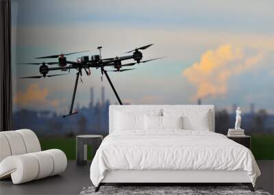 Flying with a drone for video and photo productions Wall mural