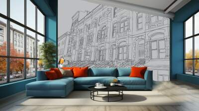 Sketch of the street Wall mural