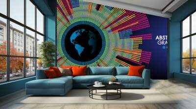 Abstract technology and science world, Colorful earth graphic design can be used for business infographics. Wall mural