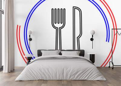 knife and fork vector icon Wall mural