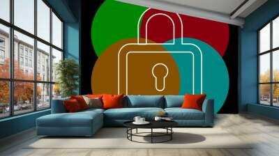 lock icon - vector padlock - security sign Wall mural