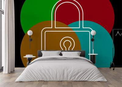 Lock vector icon Wall mural