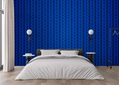 vector blue knitted background Wall mural