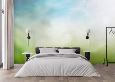 background of earth day concept: bokeh light and abstract blurred green nature background Wall mural