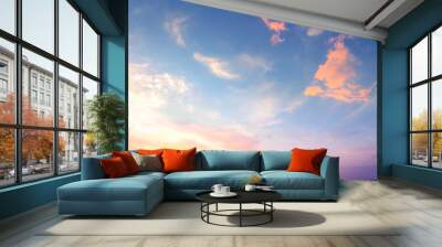 Beautiful sky and clouds autumn sunset background	 Wall mural