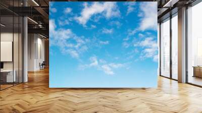 Blue sky and white clouds background Wall mural