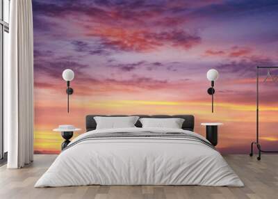 Colourful sky and clouds sunset background Wall mural