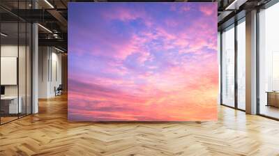 Dramatic sky and clouds autumn sunset background Wall mural