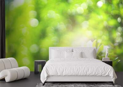 World environment day concept: Abstract blurred beautiful green nature background Wall mural