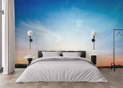 World environment day concept: Sun light and mountain sky of heaven autumn sunset background Wall mural